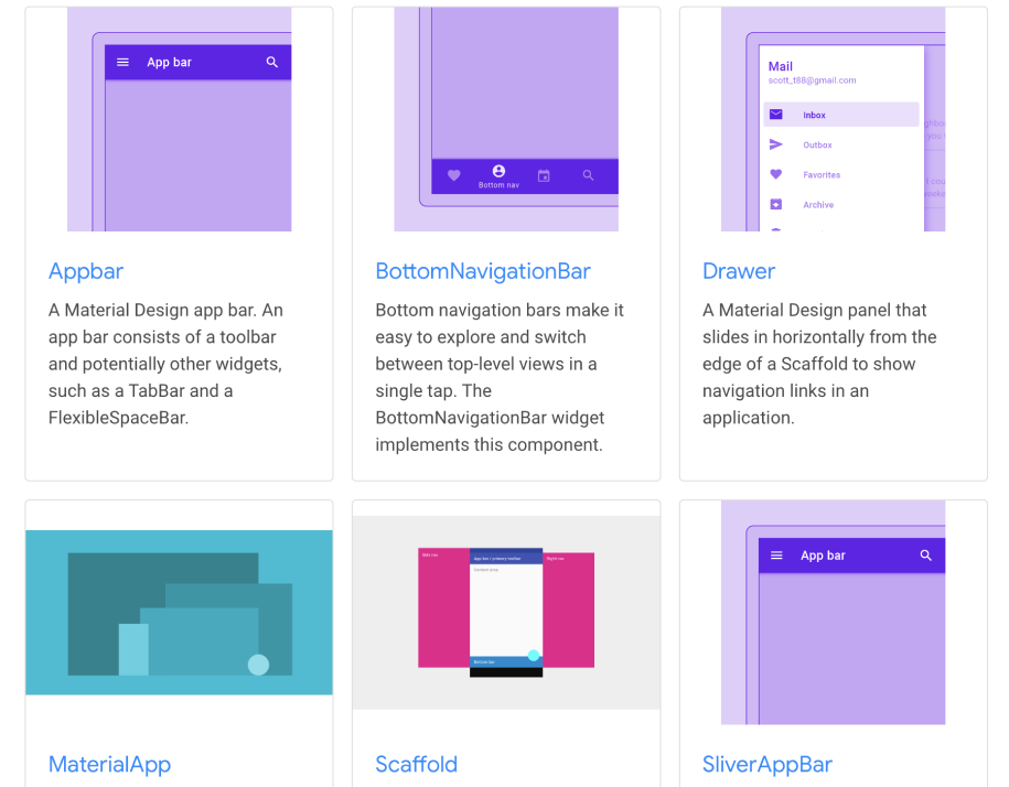 Illustration widgets Material Flutter