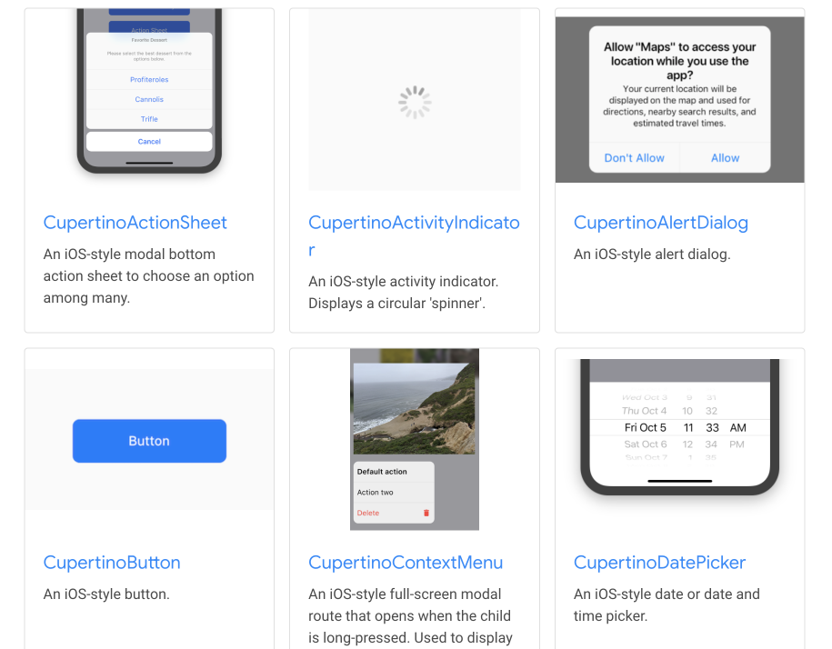 Illustration widgets Cupertino Flutter