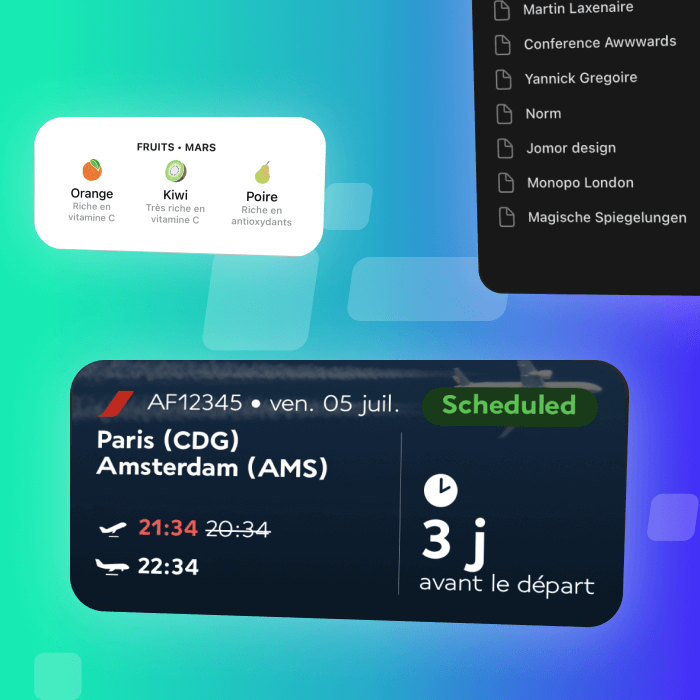 Les widgets mobiles